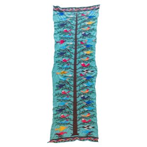 FULLING WOOL SCARF BIRD TREE