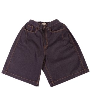 HALF-DART RAW DENIM SHORTS